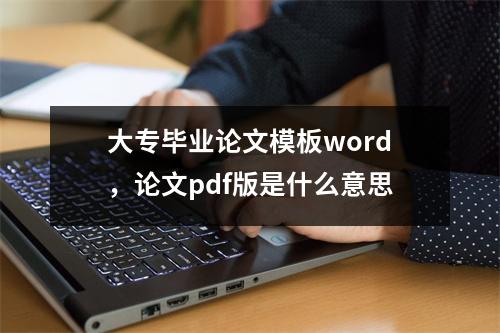 大专毕业论文模板word，论文pdf版是什么意思